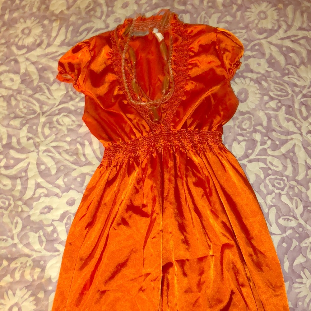 Orange Silk blouse